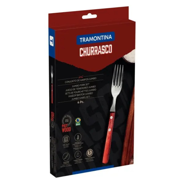 Tramontina 4PC Fork Set Red - Image 2